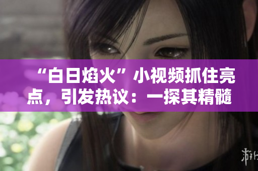 “白日焰火”小视频抓住亮点，引发热议：一探其精髓